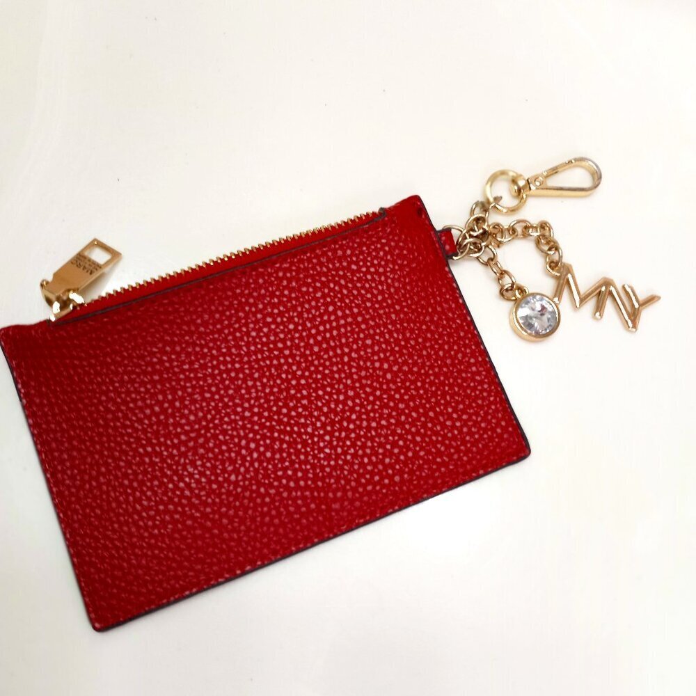 NWOT ANDREW MARC NY Leather Zipper Coin Purse/Wallet or ID Pouch & Keychain 4x6" - Picture 5 of 7